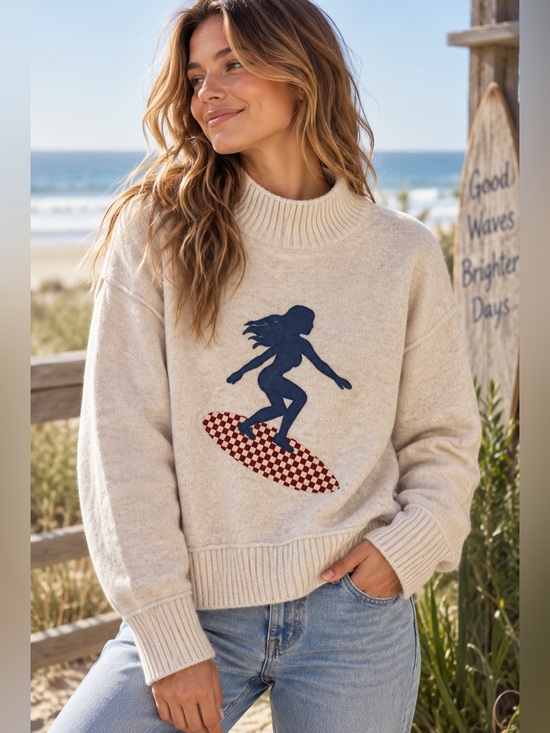 Sweaters - Coastal Surf Sweater Small Coastal Beachy Knit - Billabong O’Neill